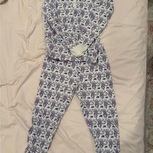 Roller Rabbit Purple and White Kids Pajama Set